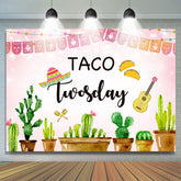 Grün Kaktus Und Rosa Zwei Tage Hintergrund Für Geburtstag